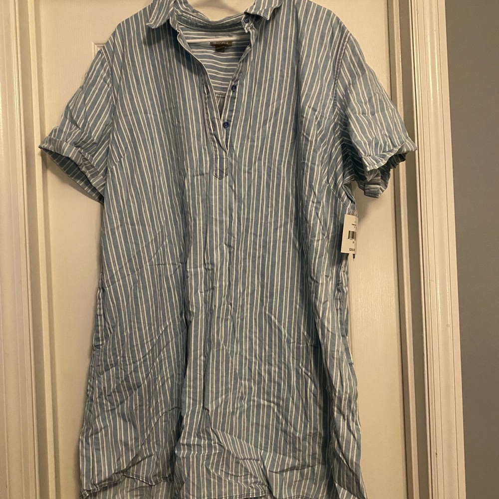 Falls Creek chambray three button dress